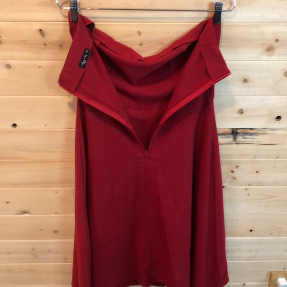 Ruby Rox || Vintage Strapless Fit and Flare Red Mini Dress - Picture 2 of 11